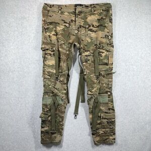 Valabasas Jeans Mens 38x30 Camo Tactical Cargo Utility Strap Streetwear Pockets